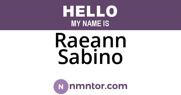 Raeann Sabino