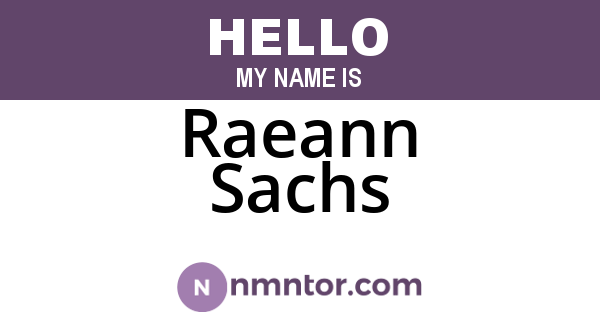 Raeann Sachs