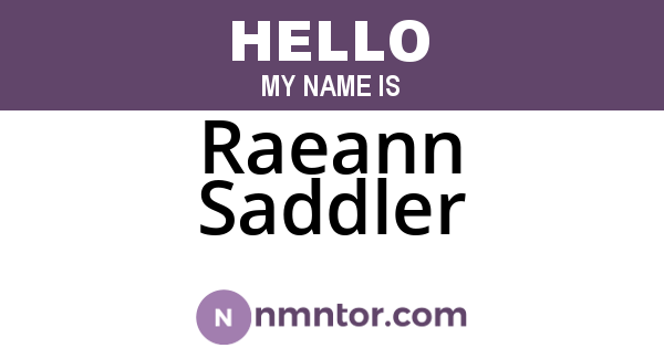 Raeann Saddler