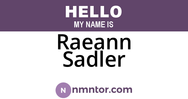 Raeann Sadler