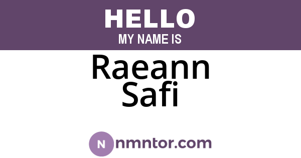 Raeann Safi