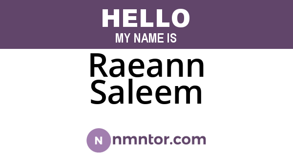 Raeann Saleem
