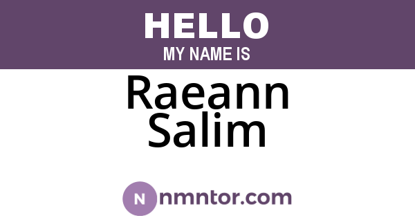 Raeann Salim