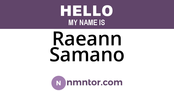 Raeann Samano