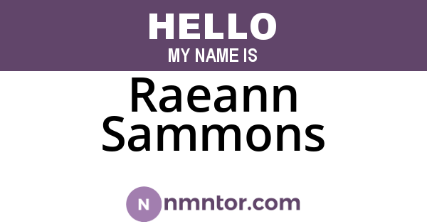 Raeann Sammons