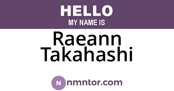 Raeann Takahashi