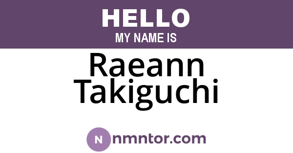 Raeann Takiguchi