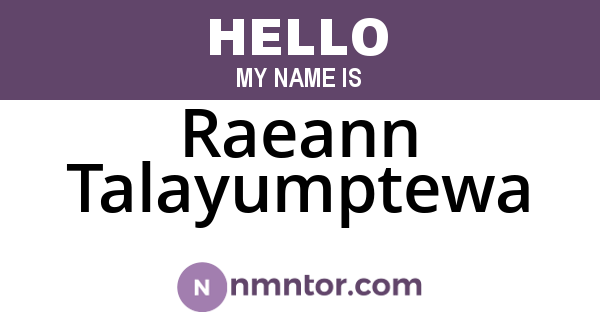 Raeann Talayumptewa