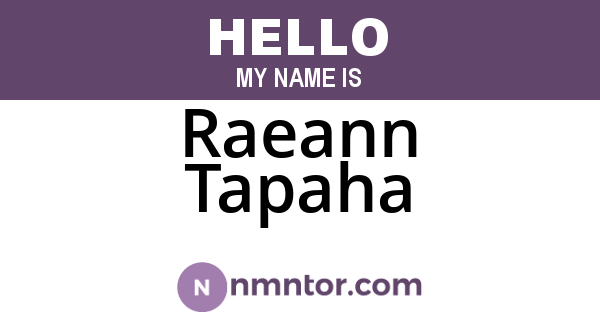 Raeann Tapaha