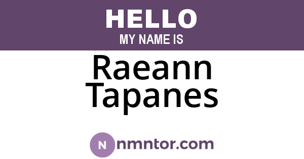 Raeann Tapanes