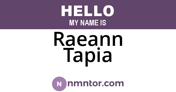 Raeann Tapia