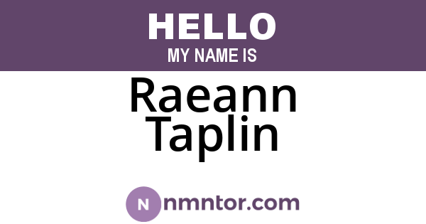 Raeann Taplin