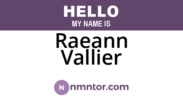 Raeann Vallier