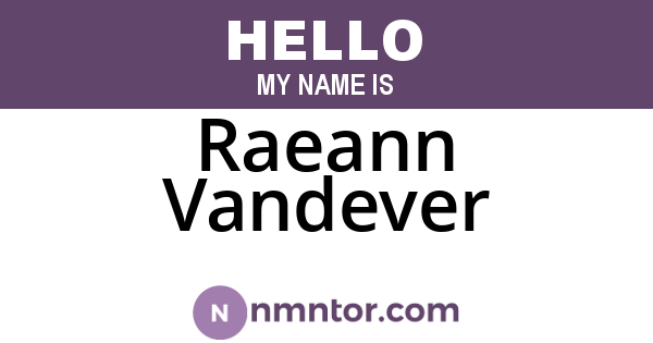 Raeann Vandever