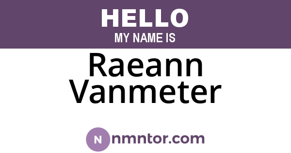 Raeann Vanmeter