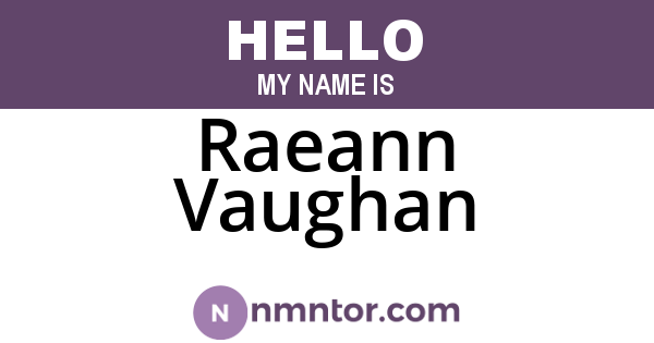 Raeann Vaughan