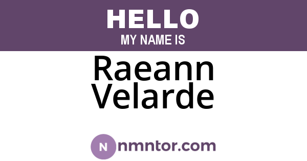 Raeann Velarde