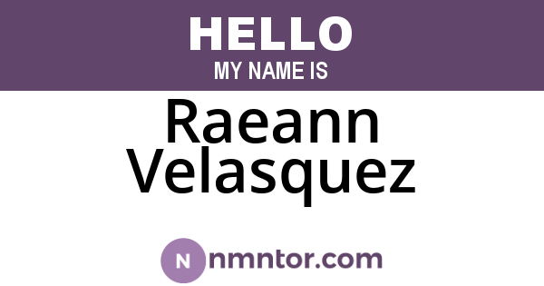Raeann Velasquez