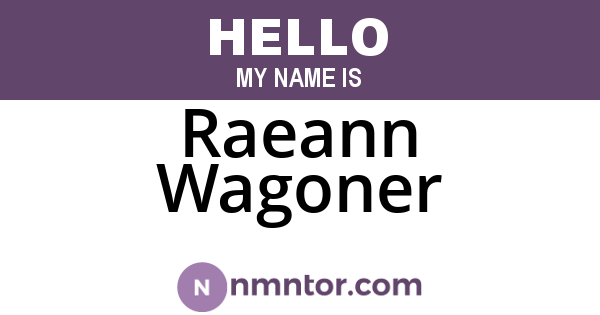 Raeann Wagoner