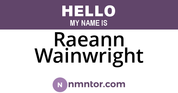 Raeann Wainwright