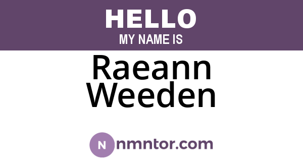 Raeann Weeden