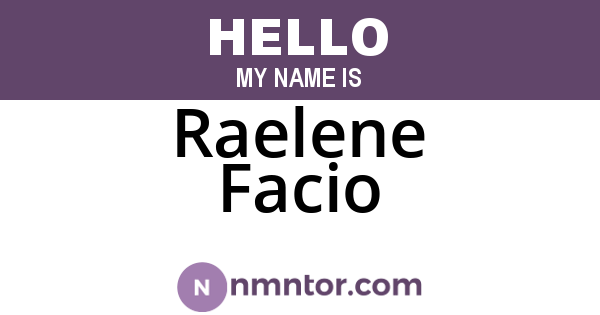 Raelene Facio