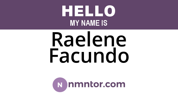 Raelene Facundo
