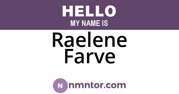 Raelene Farve