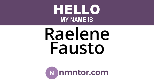 Raelene Fausto