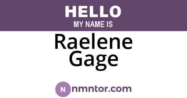 Raelene Gage
