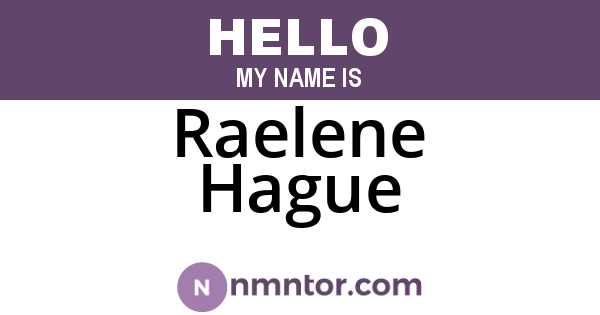 Raelene Hague