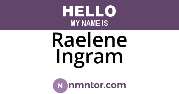 Raelene Ingram
