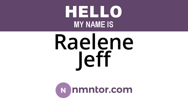 Raelene Jeff