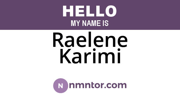 Raelene Karimi