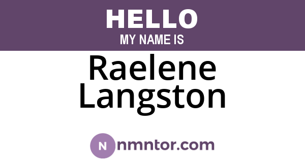 Raelene Langston