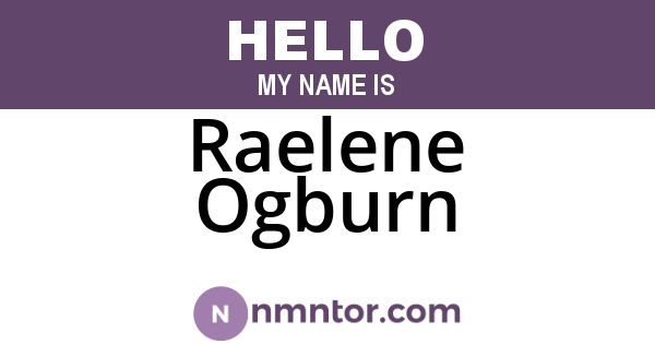 Raelene Ogburn