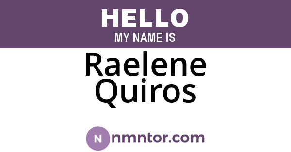 Raelene Quiros