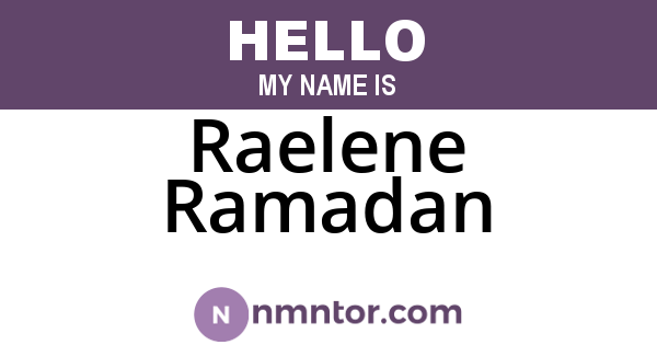 Raelene Ramadan