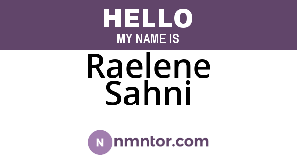 Raelene Sahni