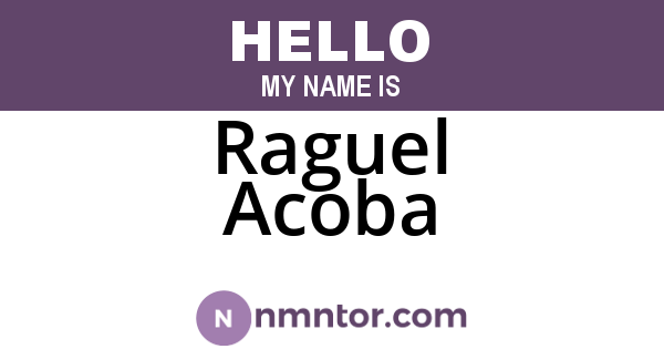 Raguel Acoba
