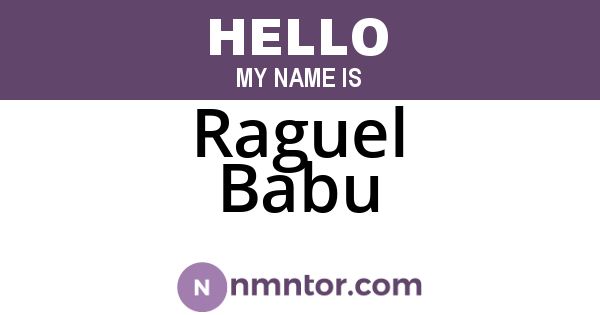 Raguel Babu