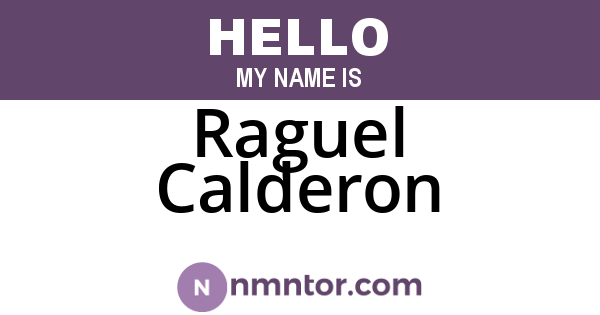Raguel Calderon