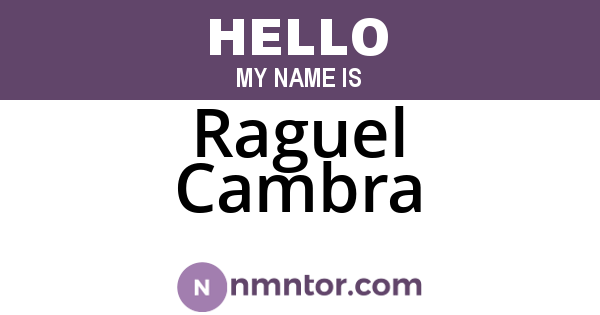 Raguel Cambra