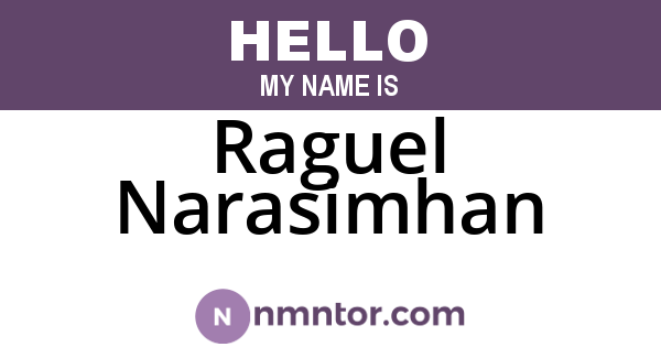 Raguel Narasimhan
