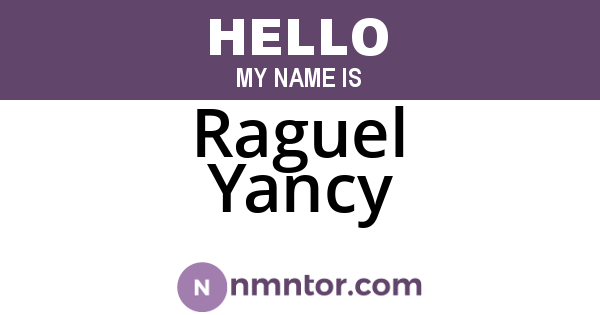 Raguel Yancy