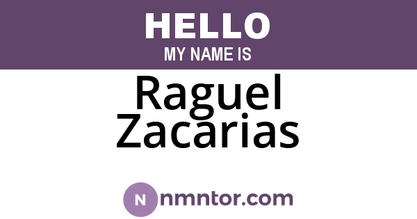 Raguel Zacarias