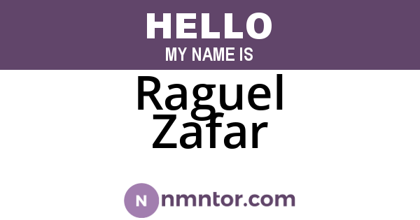 Raguel Zafar