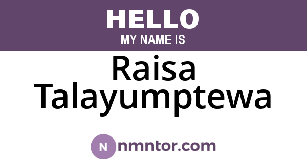 Raisa Talayumptewa