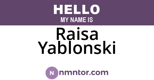 Raisa Yablonski