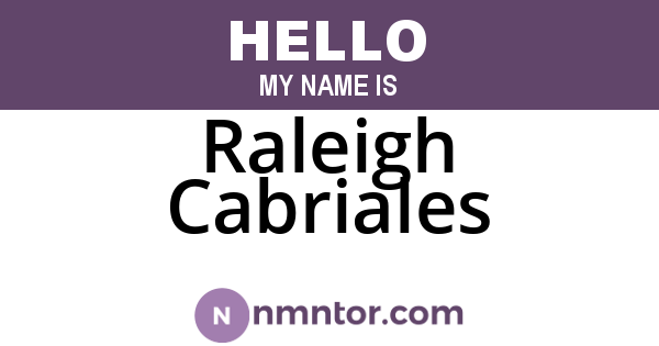 Raleigh Cabriales